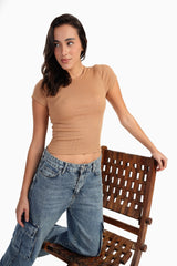 Carina - Ribbed Round Neck Top