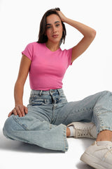 Carina - Ribbed Round Neck Top