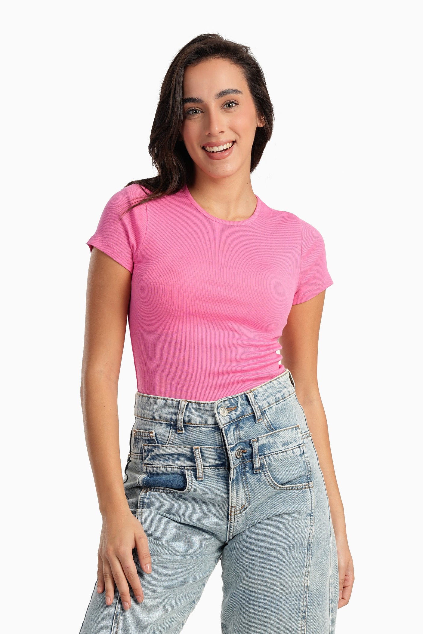 Carina - Ribbed Round Neck Top