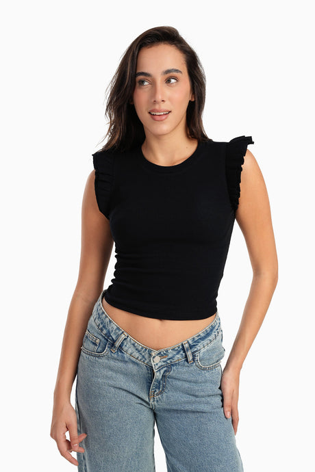 Carina - Ruffle Cap Sleeve Top
