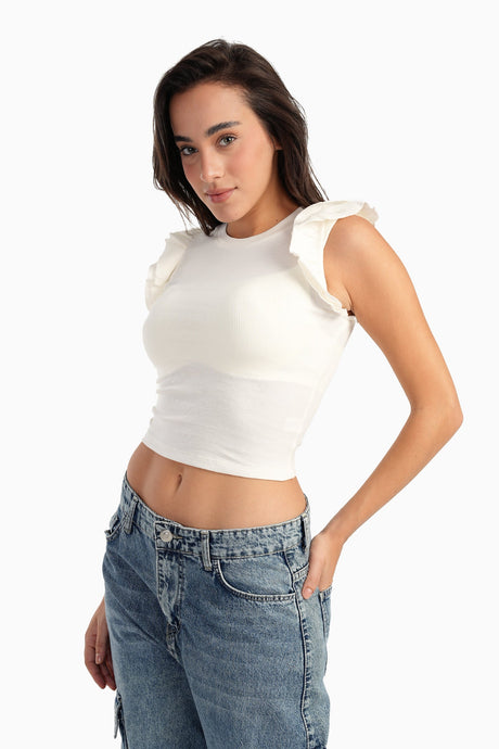 Carina - Ruffle Cap Sleeve Top
