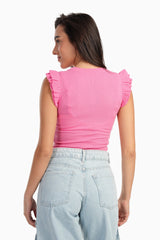 Carina - Ruffle Cap Sleeve Top