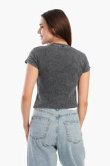 Carina - Ribbed Short Sleeves Top