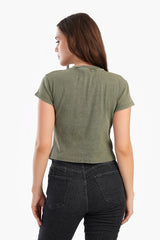 Carina - Ribbed Short Sleeves Top