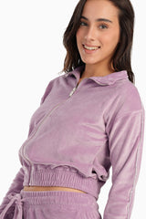 Carina - Velvet Cropped Pyjama Set