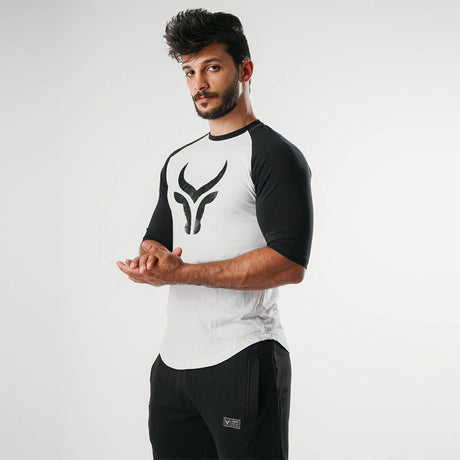 Taur - cotton lycra raglan 3/4 sleeves rounded endless tshirt