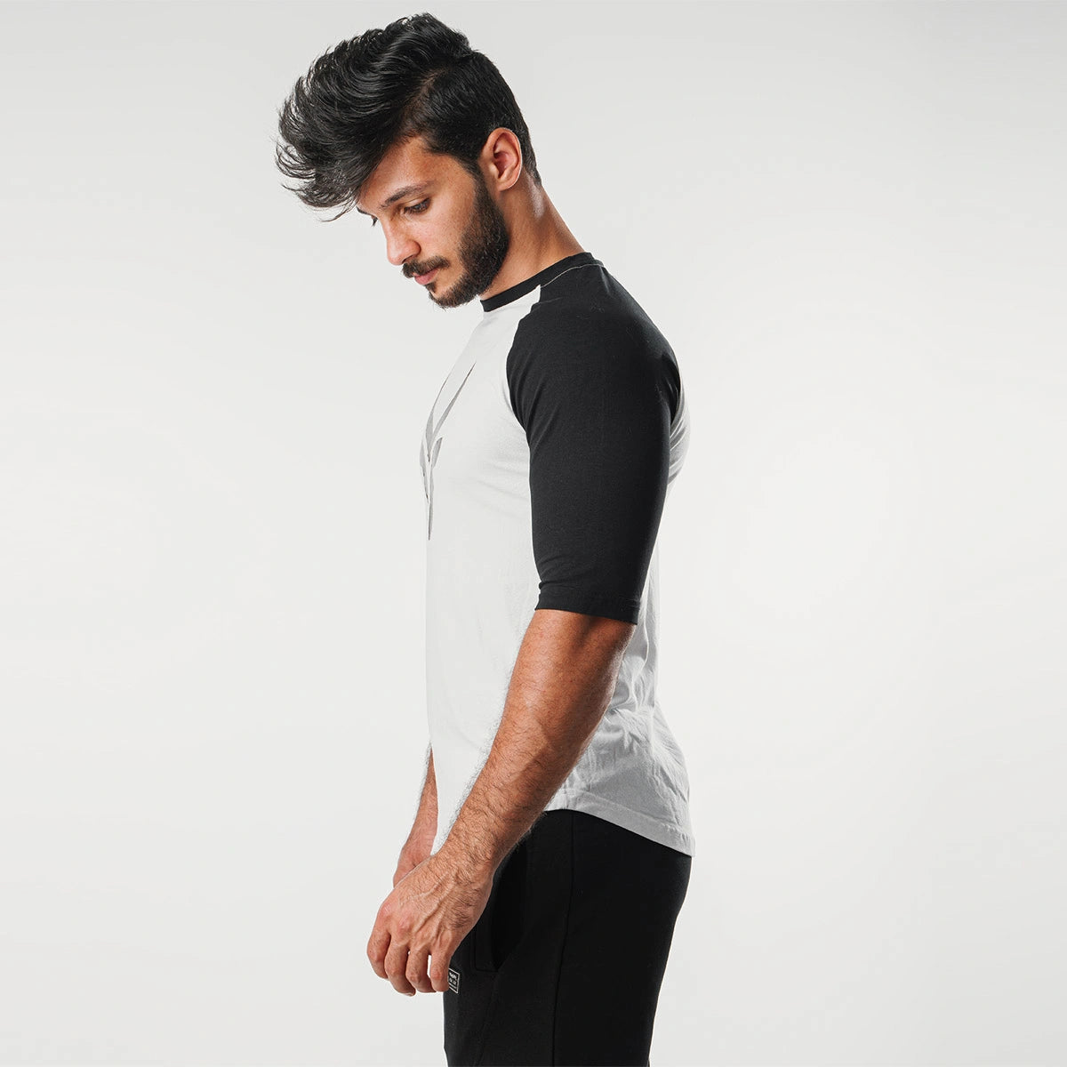 Taur - cotton lycra raglan 3/4 sleeves rounded endless tshirt