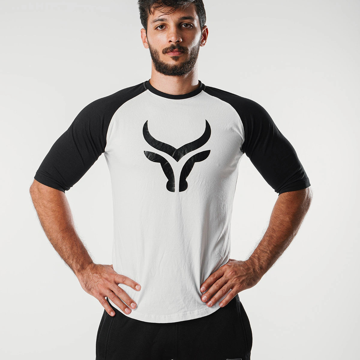Taur - cotton lycra raglan 3/4 sleeves rounded endless tshirt