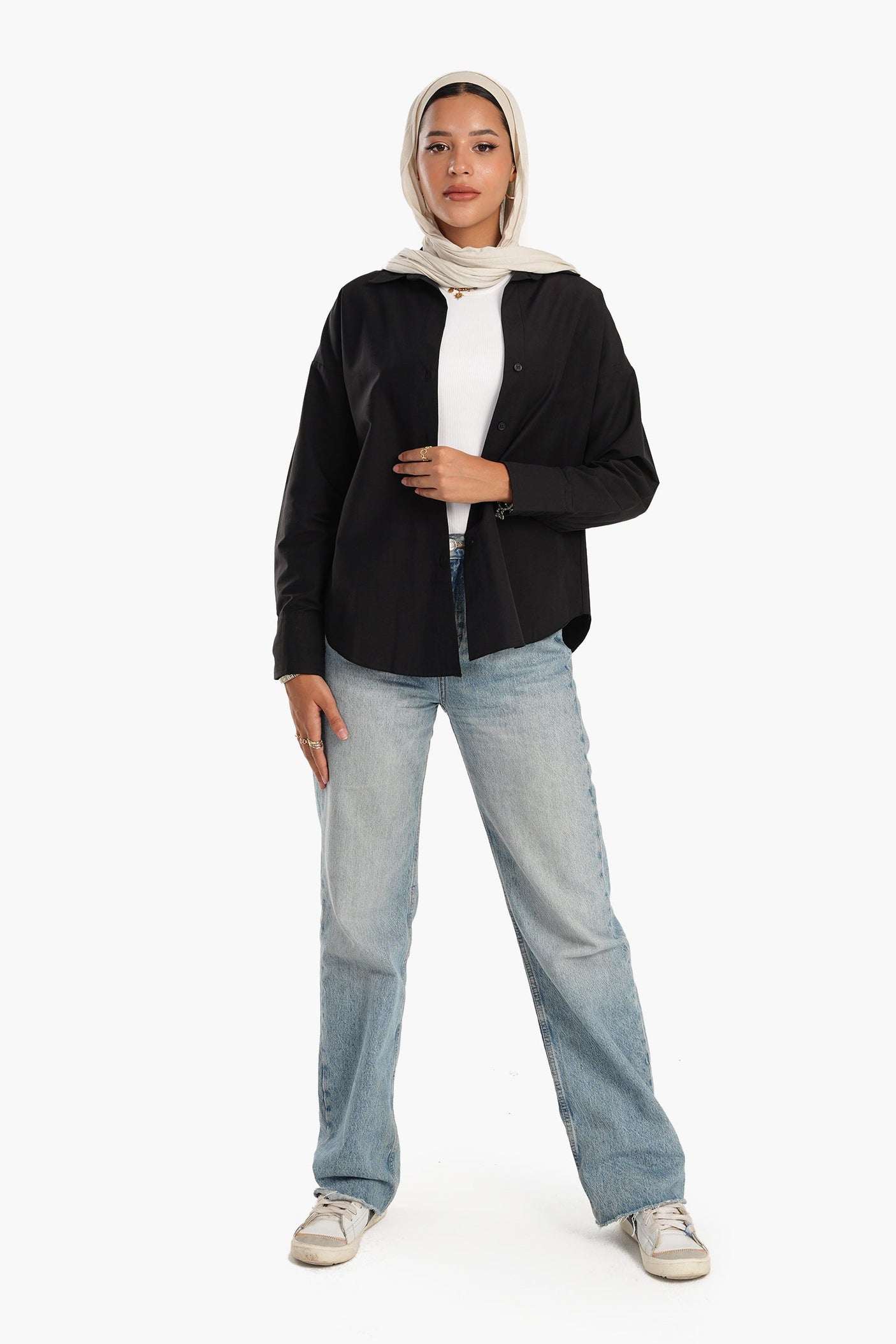 Carina - Basic Cotton Blend Shirt