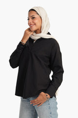Carina - Basic Cotton Blend Shirt