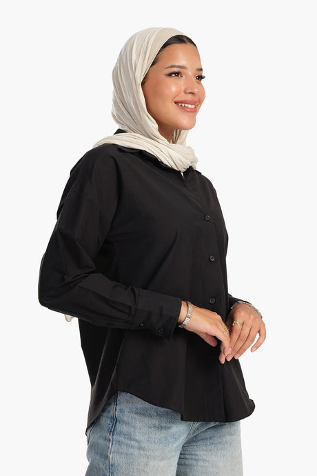Carina - Basic Cotton Blend Shirt
