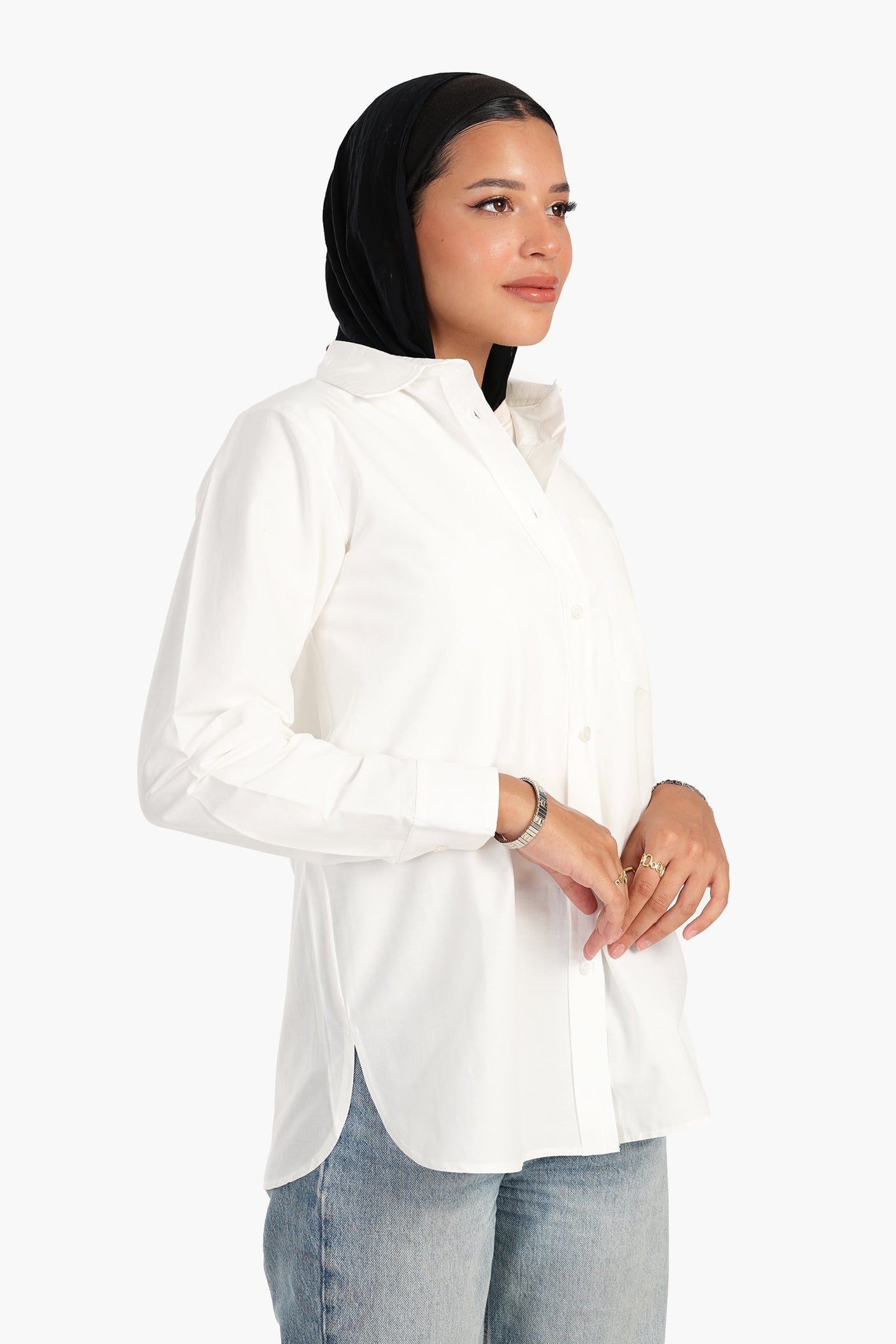 Carina - Cotton Blend Button-Down Shirt