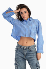 Carina - Cropped Hidden Placket Shirt