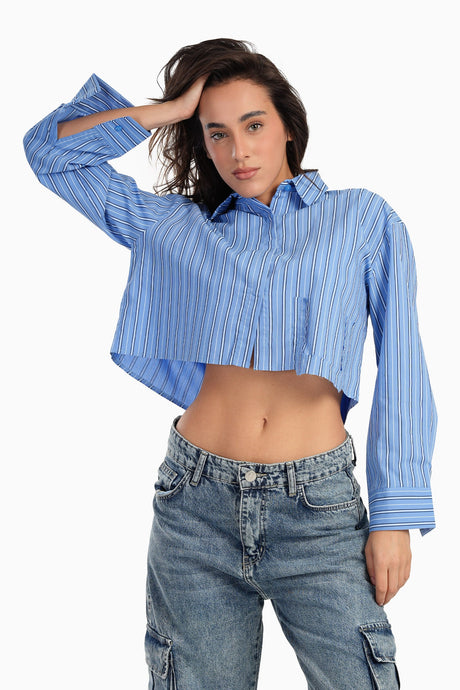 Carina - Cropped Hidden Placket Shirt