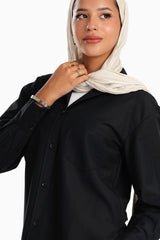 Carina - Cotton Blend Collared Shirt