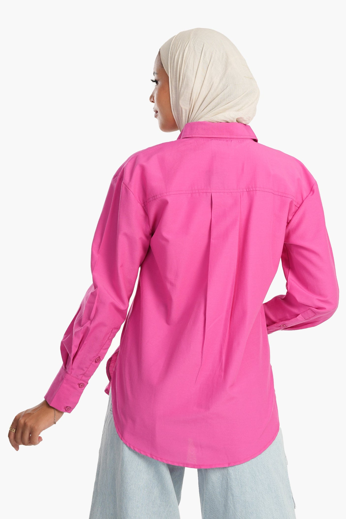 Carina - Cotton Blend Collared Shirt