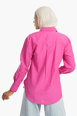 Carina - Cotton Blend Collared Shirt
