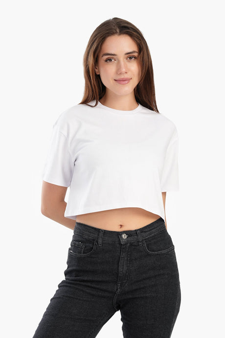 Carina - Trendy Cropped Half-Sleeve Top