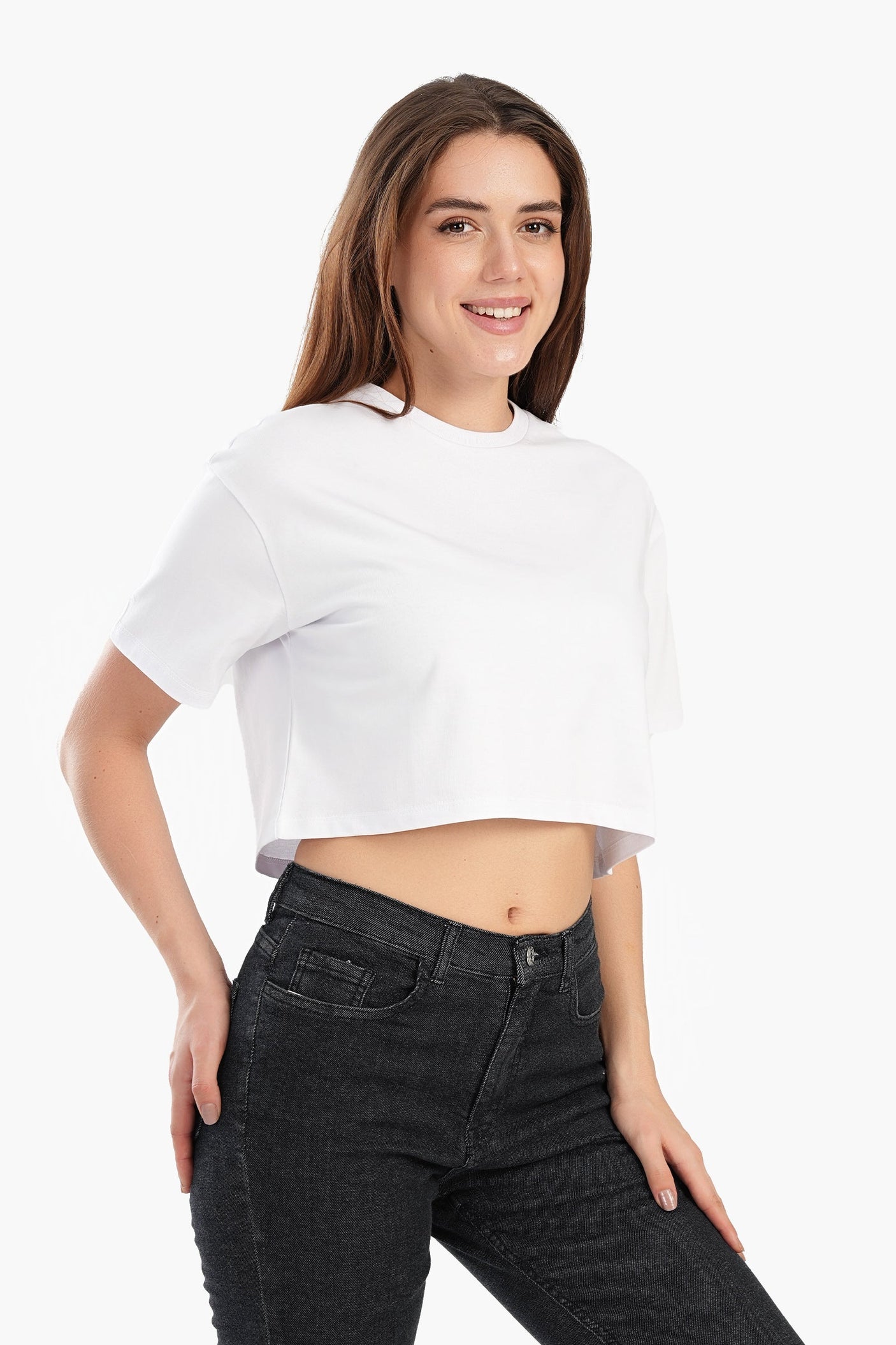 Carina - Trendy Cropped Half-Sleeve Top