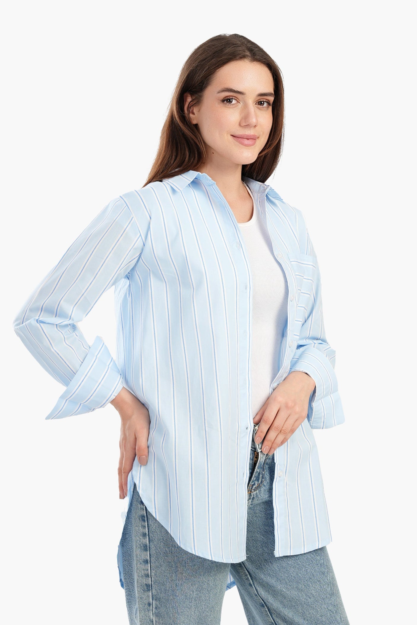 Carina - Timeless Striped Button-Down Shirt