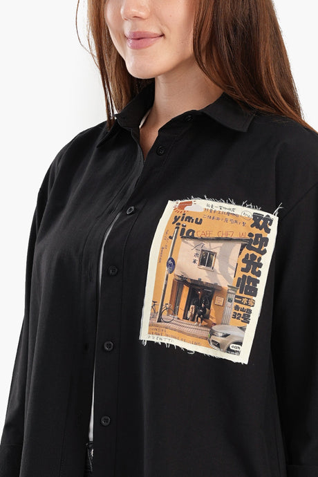 Carina - Shirt with Printed Pocket