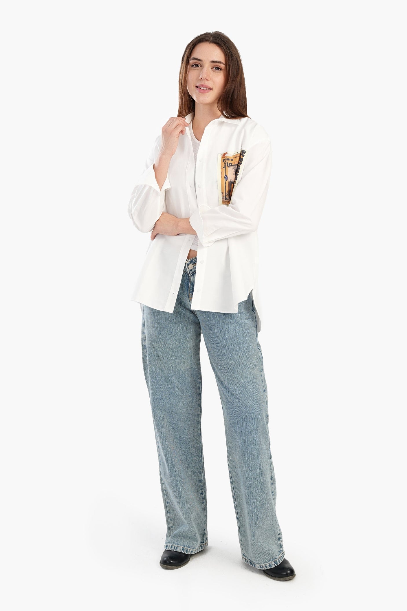 Carina - Shirt with Printed Pocket