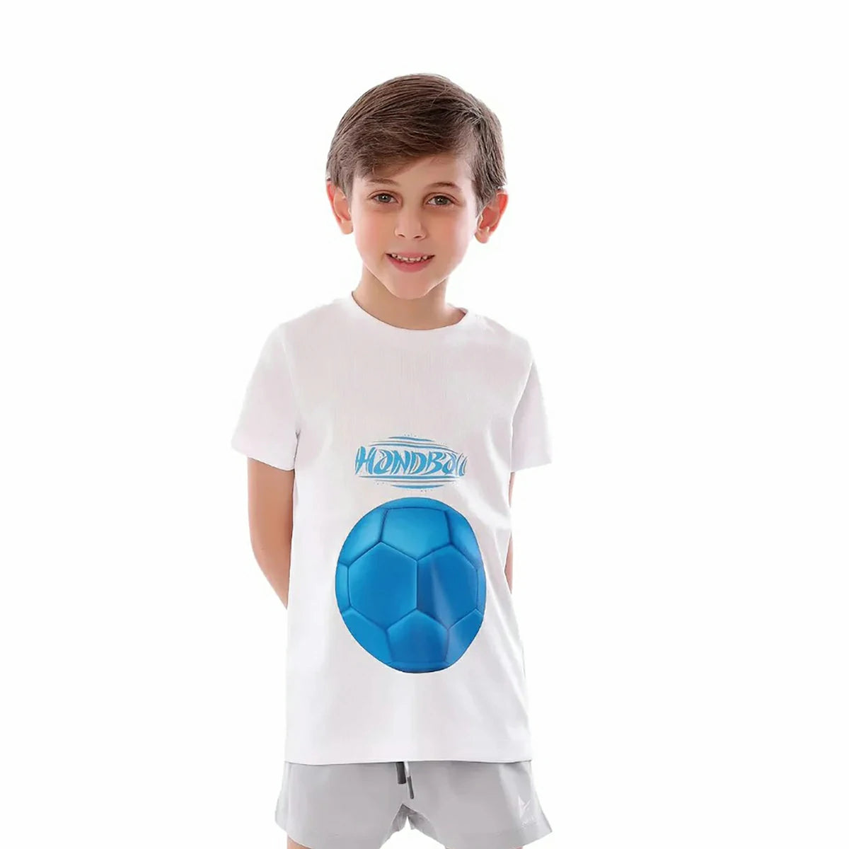 Anja - White Handtball T-shirt 0056-For boys