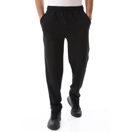 White Rabbit - Ribbed Comfy Elastic Black Joggers