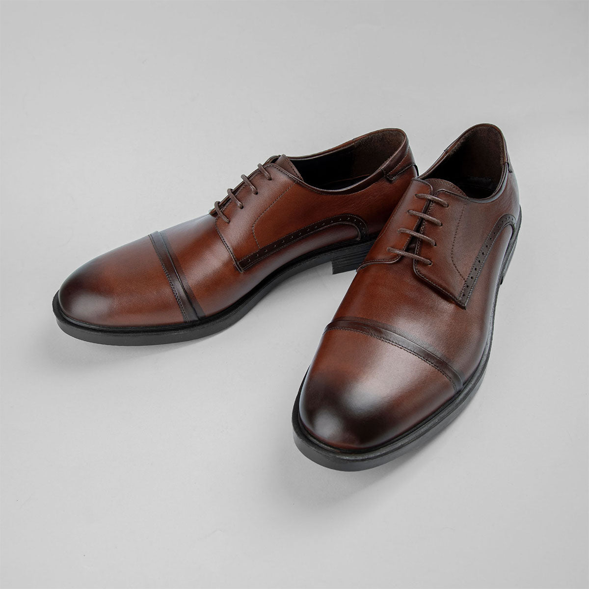 BRIO - Derby Cap Toe Shoes - Black