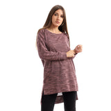 Red circle -  High Low Knitted Sweatshirt