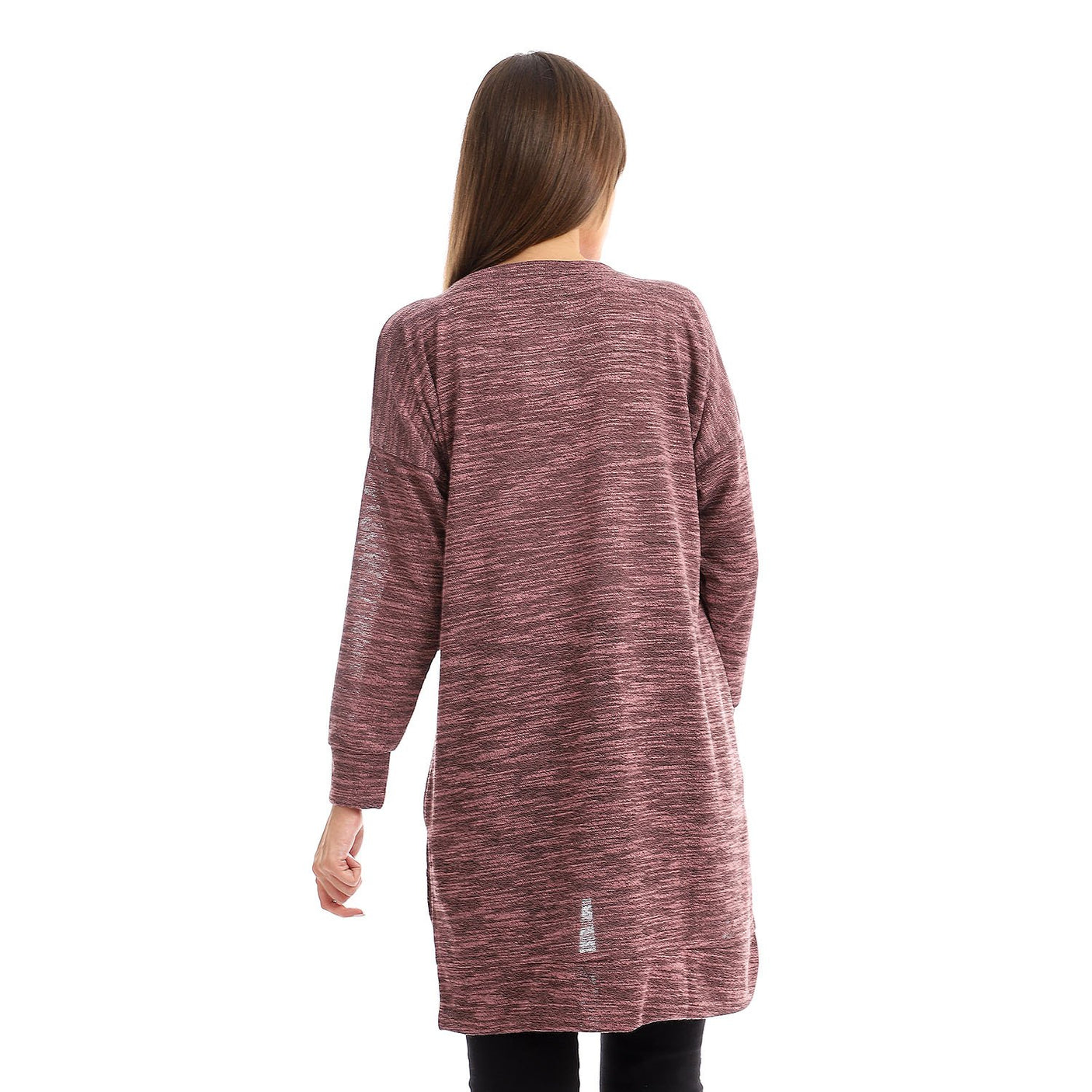 Red circle -  High Low Knitted Sweatshirt