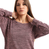 Red circle -  High Low Knitted Sweatshirt