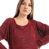 Red circle -  High Low Knitted Sweatshirt