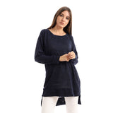 Red circle -  High Low Knitted Sweatshirt