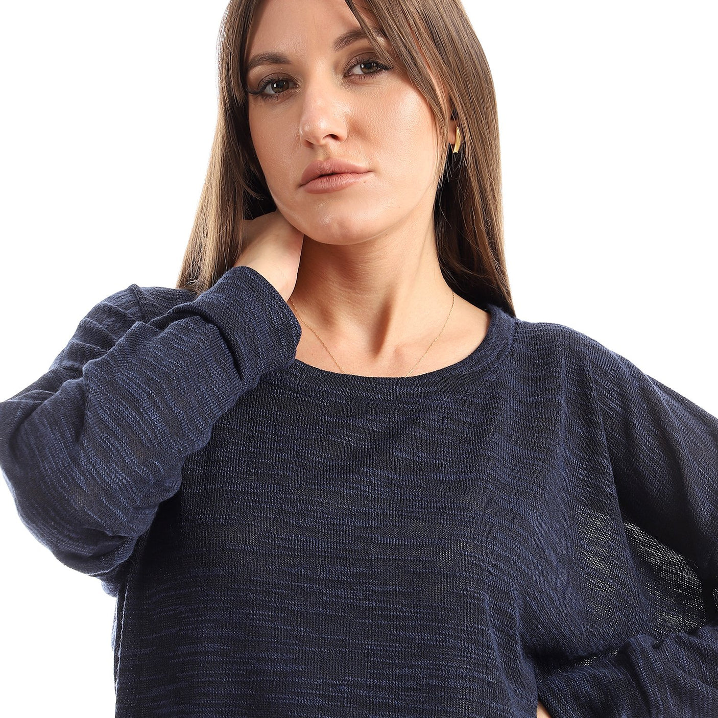 Red circle -  High Low Knitted Sweatshirt
