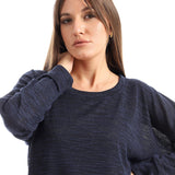 Red circle -  High Low Knitted Sweatshirt