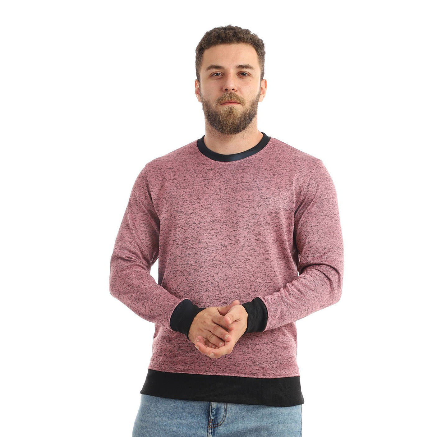 Red circle -  Casual Round Elastic Cuffs Sweatshirt