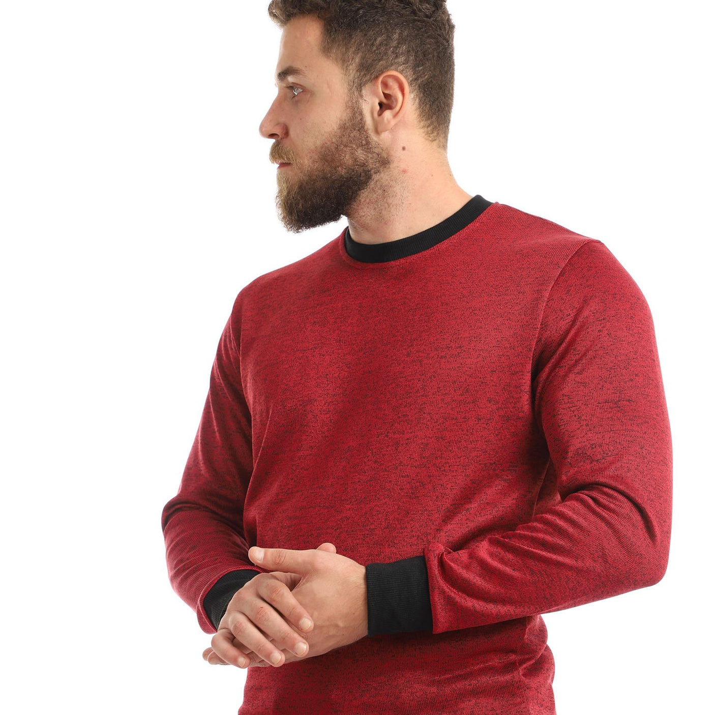Red circle -  Casual Round Elastic Cuffs Sweatshirt