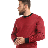 Red circle -  Casual Round Elastic Cuffs Sweatshirt