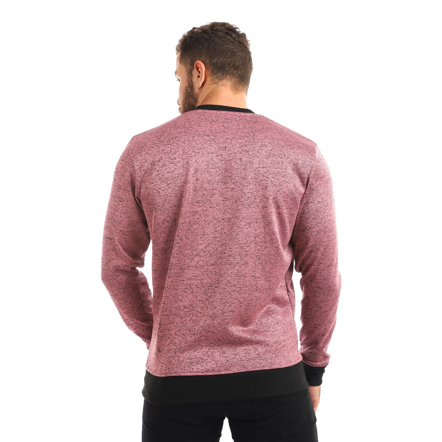 Red circle -  Knitted V-Neck Slip On Sweatshirt