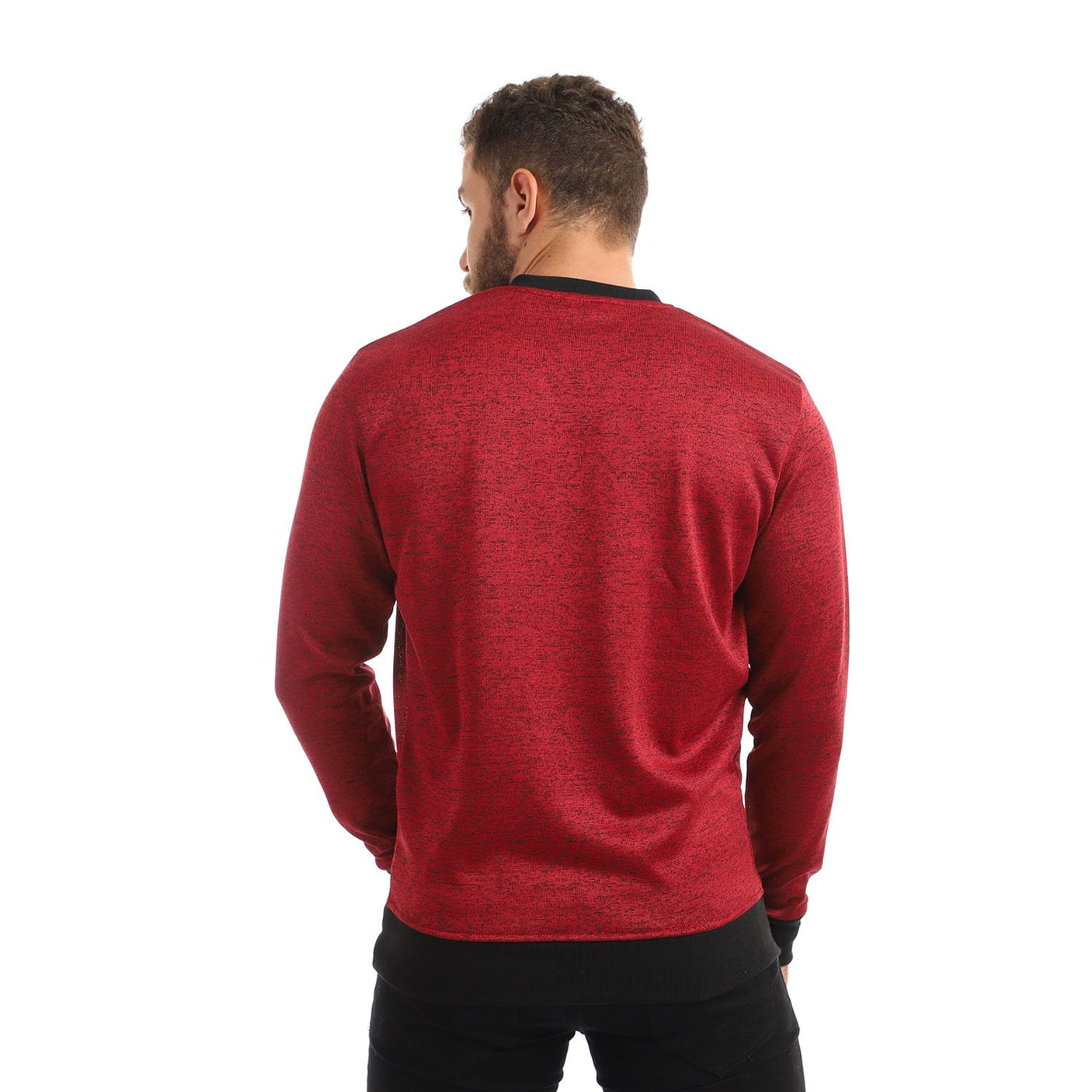 Red circle -  Knitted V-Neck Slip On Sweatshirt