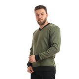 Red circle -  Knitted V-Neck Slip On Sweatshirt