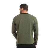 Red circle -  Knitted V-Neck Slip On Sweatshirt