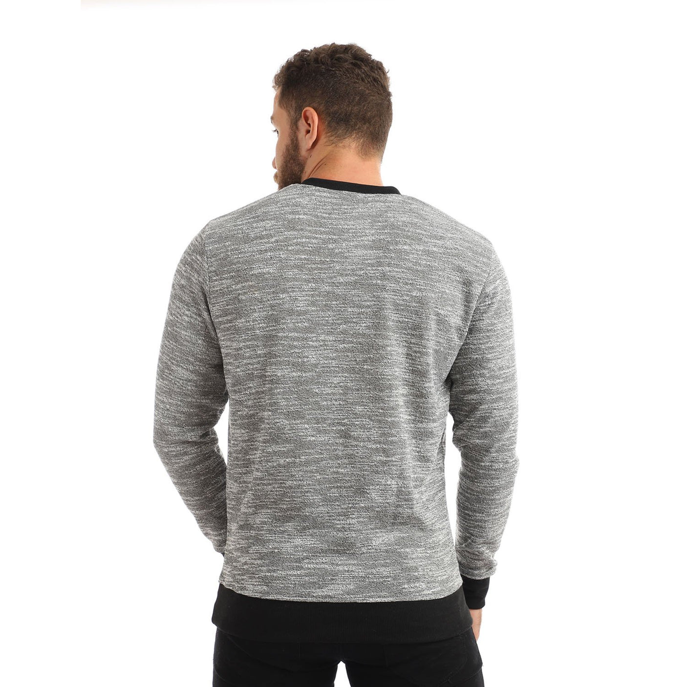 Red circle -  Knitted V-Neck Slip On Sweatshirt