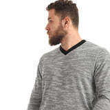 Red circle -  Knitted V-Neck Slip On Sweatshirt