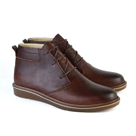 Leazus - Leather Flat Ankle Boot - 8001