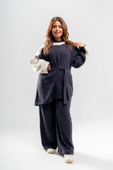Hesper - Waterfall Nursing and Maternity Oversized Top with Belt