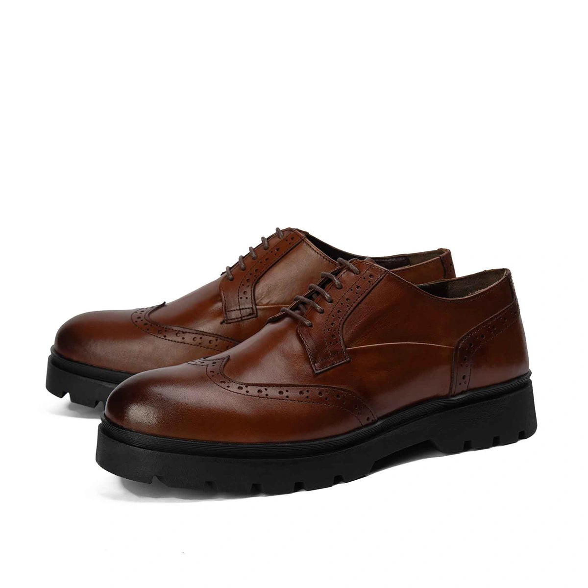 BRIO Genuine Leather Retro Wingtip Chelsea -HAVAN for men