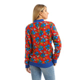 Red circle -  - Long Sleeves Floral Zipper Casual Jacket - Multicolour