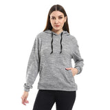 Red circle -  - Long Sleeves Heather Grey Slip On Hoodie